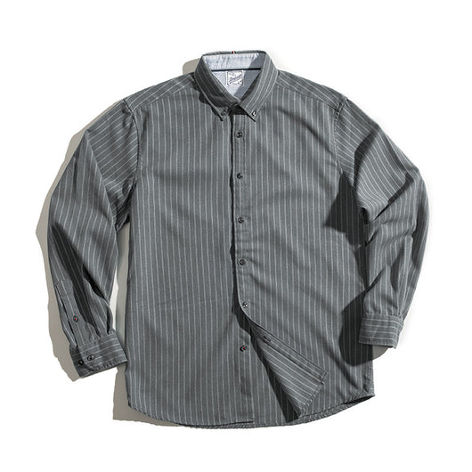 Camisa Retro Americana Madden Workwear a Rayas Verticales Azul Índigo - Image 10