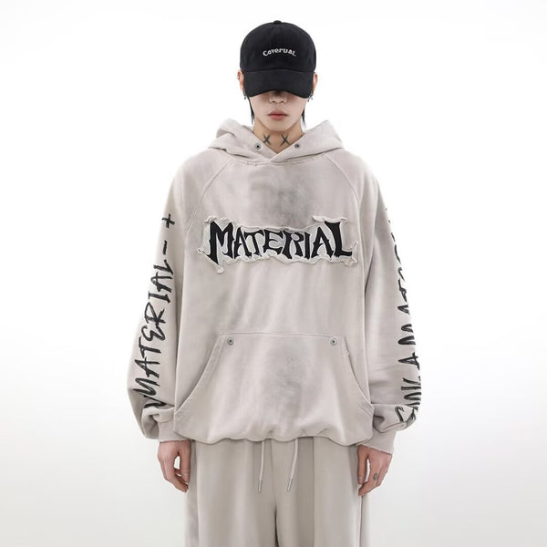 Sudadera Vintage Americana con Diseño Graffiti Desgastado