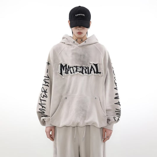 Sudadera Vintage Americana con Diseño Graffiti Desgastado - Image 2