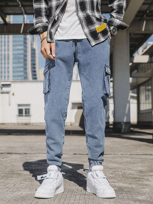 Pantalones Cargo Retro Japoneses Talla Grande Holgados Estilo Casual - Image 3