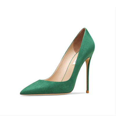Tacones Altos de Gamuza Verde Oscuro para Mujer - Image 6