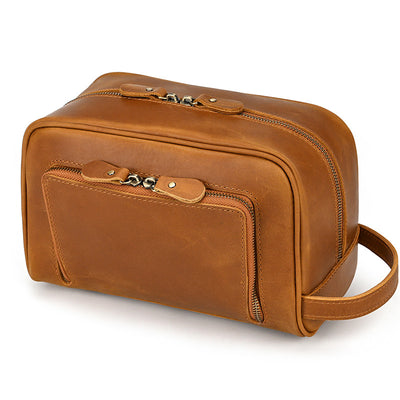 Bolsa de Almacenamiento en Cuero Genuino de Gran Capacidad Estilo Vintage - Image 3