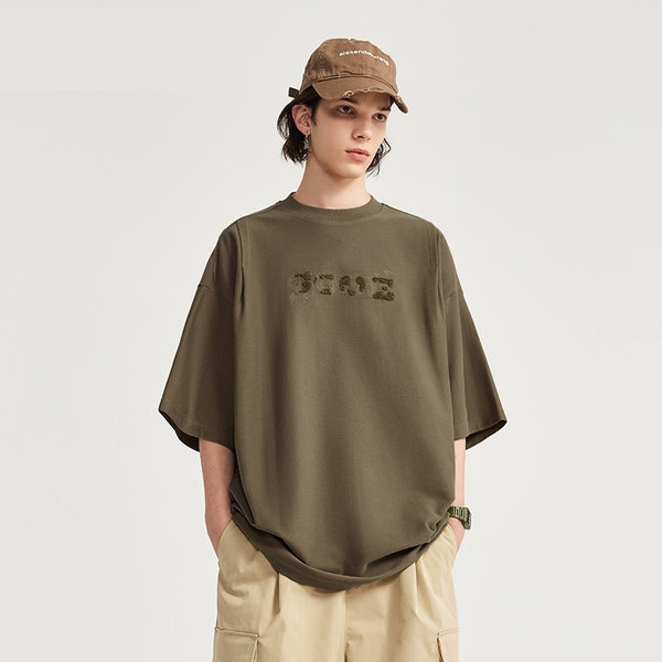 Playera Casual de Twill Vintage con Bordado