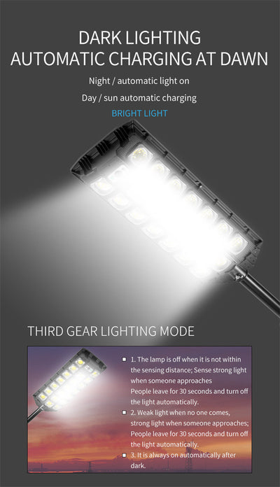 Luminaria Solar LED de Tres Filas con Sensor de Movimiento para Exteriores - Image 12