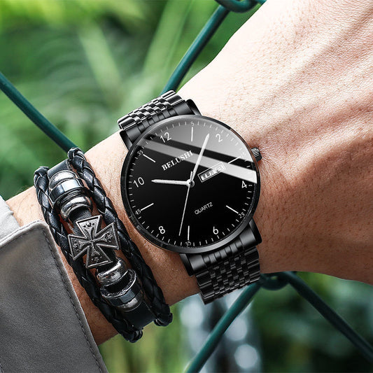 Reloj Cuarzo Empresarial Resistente al Agua - Estilo Casual Moderno para Hombre