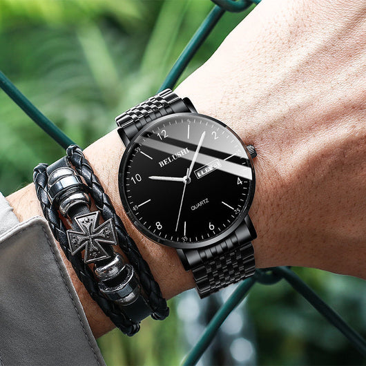 Reloj Cuarzo Empresarial Resistente al Agua - Estilo Casual Moderno para Hombre