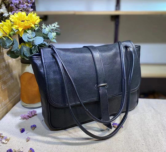 Bolsa Mensajera Retro de Cuero Curtido al Vegetal con Gran Capacidad