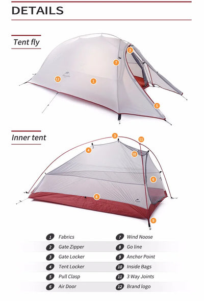 Tienda de Campaña Ultraligera Impermeable para Escalada en Montaña - Image 9