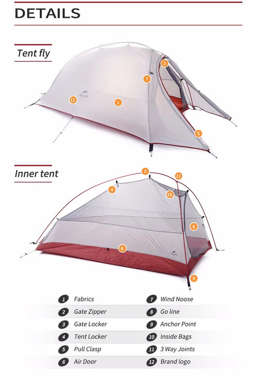 Tienda de Campaña Ultraligera Impermeable para Escalada en Montaña - Image 9