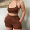 Conjunto Deportivo Slim con Espalda Descubierta - Short y Chaleco Casual