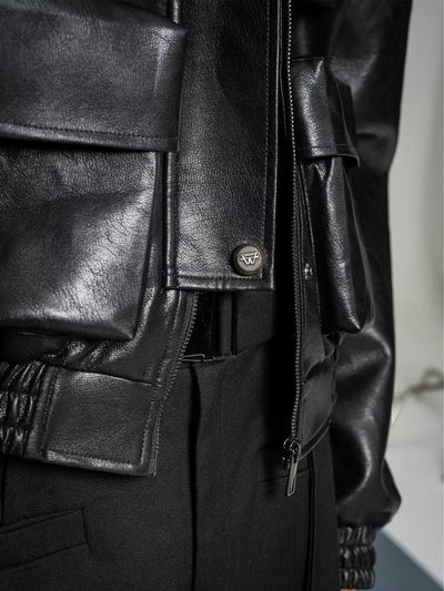 Chaqueta de Cuero Estilo Coreano con Diseño de Corte Moderno - Image 10