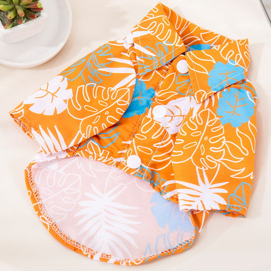 Camisa Hawaiana Playa para Mascotas con Diseño de Hojas - Image 4