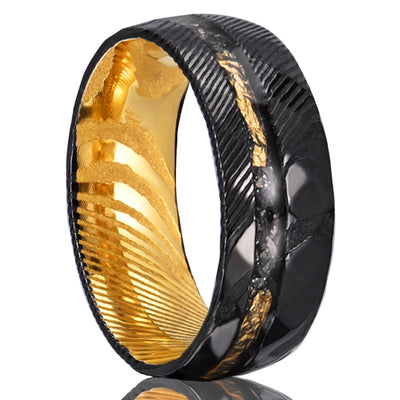 Anillo Damasceno Chapado en Dos Tonos de 8mm para Hombre - Image 5