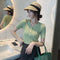 Playera Cuello V Ice Silk Verde Manga Corta