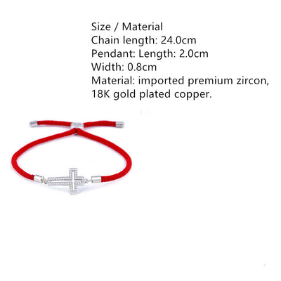 Pulsera de Cuerda Roja con Zirconia - Protección y Estilo - Image 13
