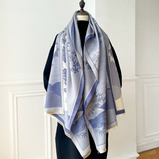 Bufanda de Oficina Invierno Cashmere Shanshui Huanyu - Calidez Profesional - Image 2