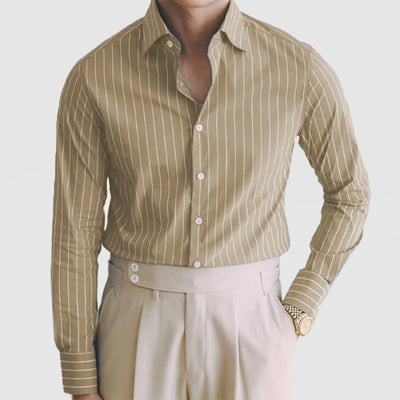 Cardigan Rayado para Hombre con Solapa y Manga Larga - Image 11