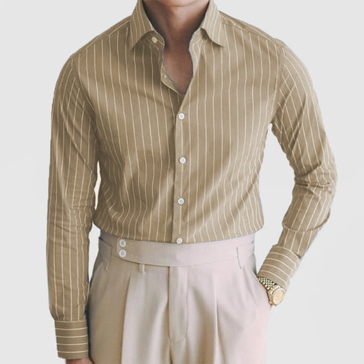 Cardigan Rayado para Hombre con Solapa y Manga Larga - Image 11
