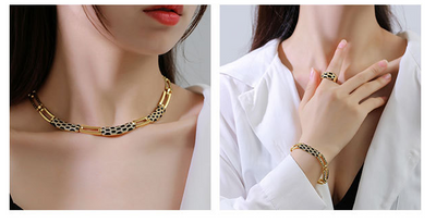 Juego de Aretes y Collar de Diamantes Estilo Coreano - Image 20