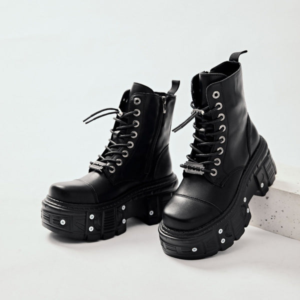 Botas Martin Punk para Mujer - Cuero Auténtico Estilo Alternativo
