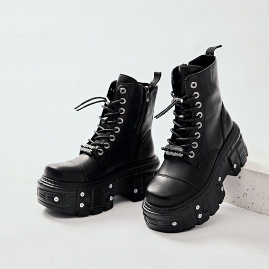 Botas Martin Punk para Mujer - Cuero Auténtico Estilo Alternativo