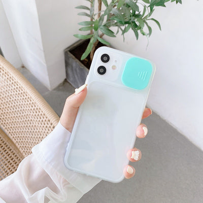 Funda Transparente con Lente de Color y Ventana Deslizable