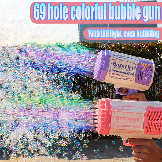 Pistola de Burbujas Automática 69 Agujeros con Luz LED - Juguete Infantil - Image 8