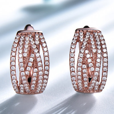 Aretes de Clip Plata S925 con Piedras Preciosas Estilo Retro