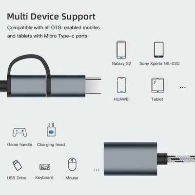 Adaptador USB 2-en-1 MICROOTG con Soporte de Cable - Image 10