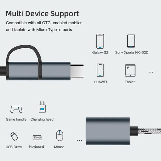 Adaptador USB 2-en-1 MICROOTG con Soporte de Cable - Image 10