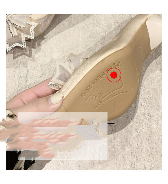 Zapatos de Cristal Banquete Princesa Negro Profesional