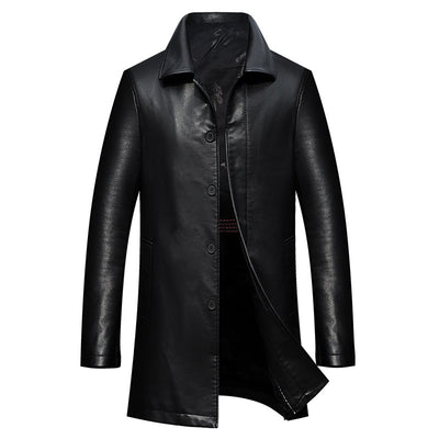 Chaqueta de Cuero para Hombre con Forro Térmico y Solapa - Image 5