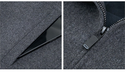 Abrigo de Lana con Cuello Polo para Hombre - Elegancia Casual - Image 22