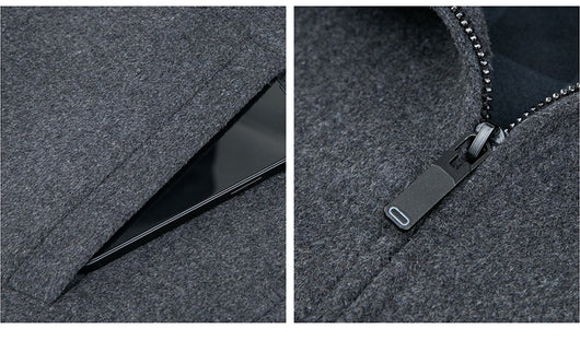 Abrigo de Lana con Cuello Polo para Hombre - Elegancia Casual - Image 22
