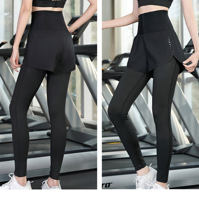 Pantalón Deportivo Cintura Alta con Corset Integrado Efecto Dos Piezas - Image 5