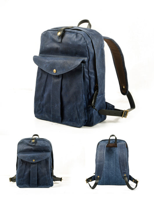 Mochila de Lona Retro con Gran Capacidad para Aventuras al Aire Libre - Image 19