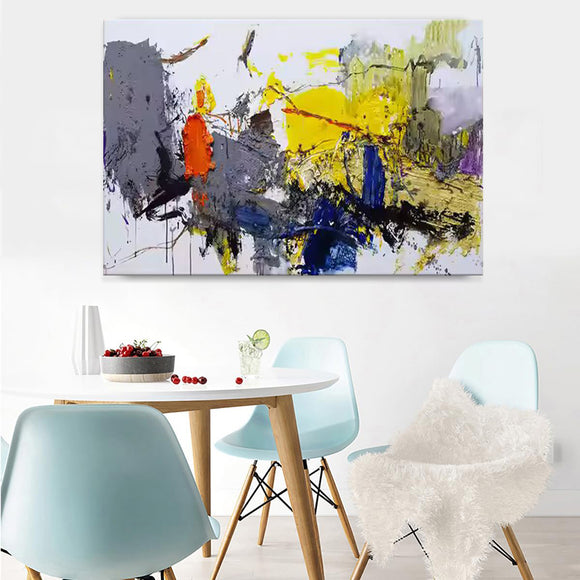 Cuadro Abstracto Moderno en Lienzo - Arte Texturizado Hecho a Mano para Sala de Estar