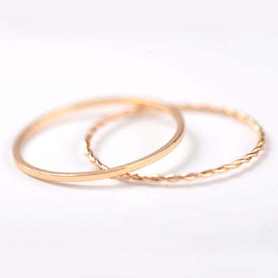 Juego de 2 Anillos Geométricos Chapados en Metal - Image 10