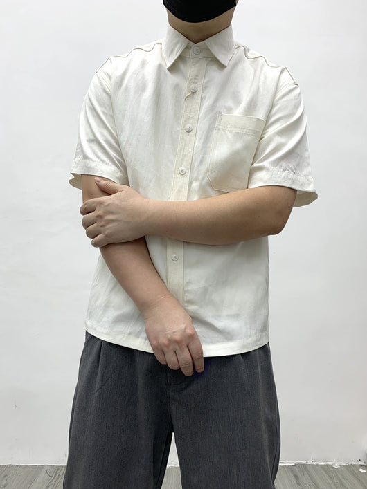 Camisa Retro Japonesa de Lino y Algodón de Manga Corta con Dobladillo Plano - Image 20