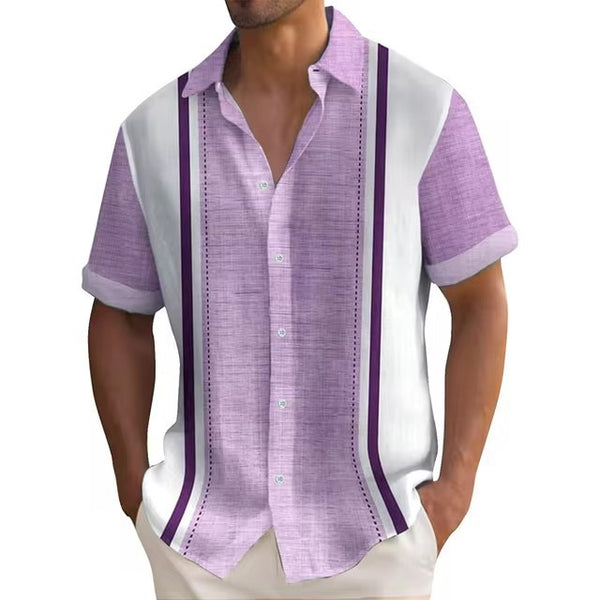 Playera de Rayas Estampado 3D para Hombre - Diseño Verano