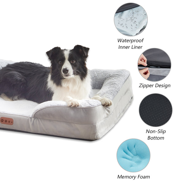 Cama Ortopédica para Mascotas con Espuma Viscoelástica Extraíble - Uso Todo el Año