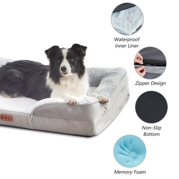 Cama Ortopédica para Pets com Espuma Viscoelástica Removível - Uso Durante Todo o Ano
