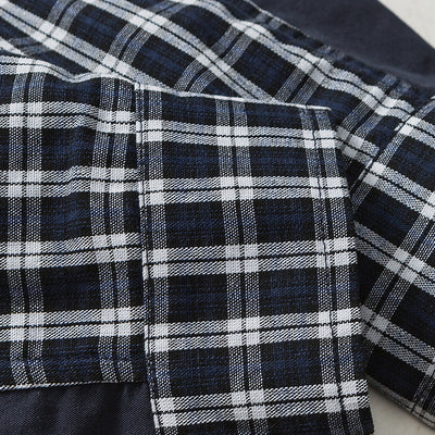 Camisa Retro Japonesa de Cuadros Patchwork con Contraste de Colores - Image 15