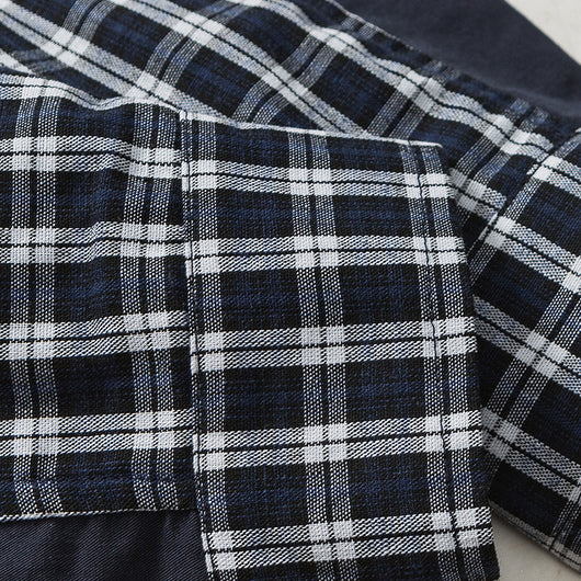 Camisa Retro Japonesa de Cuadros Patchwork con Contraste de Colores - Image 15