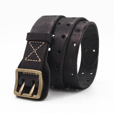 Cinturón de Cuero Genuino Cosido a Mano - Hipoalergénico para Hombre - Image 6