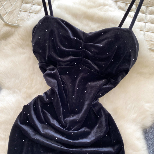 Vestido Ajustado de Cintura Plisada con Tirantes para Mujer - Image 4