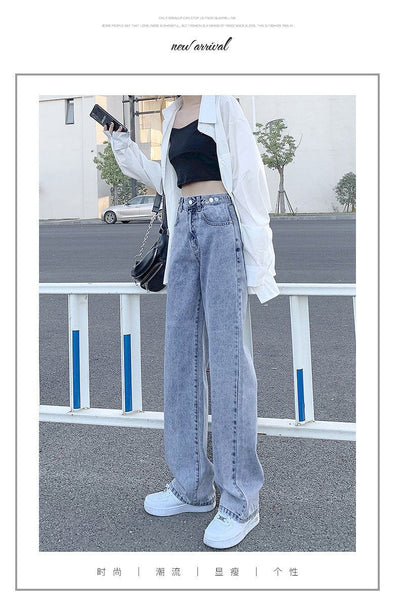 Jeans Rectos Azul Claro para Mujer - Corte Holgado y Moderno - Image 12