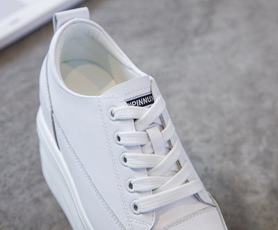 Zapatos de Mujer con Suela Gruesa Elevada y Cordones - Cuero Premium - Image 7