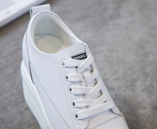 Zapatos de Mujer con Suela Gruesa Elevada y Cordones - Cuero Premium - Image 7
