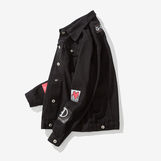 Chaqueta de Mezclilla Suelta con Estampado para Hombre - Image 4